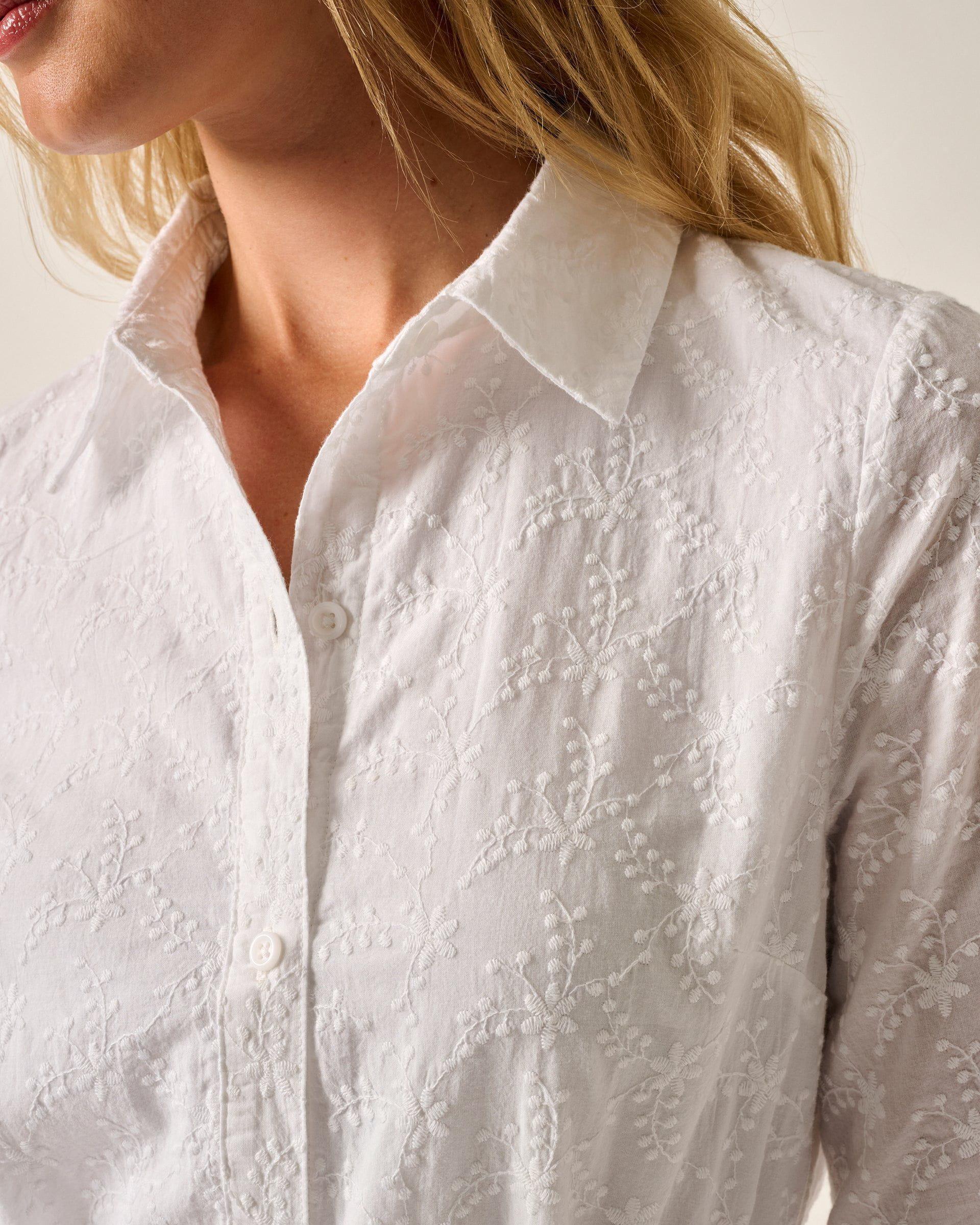 Jenna Embroidered Flared Shirt Dress Female Product Image