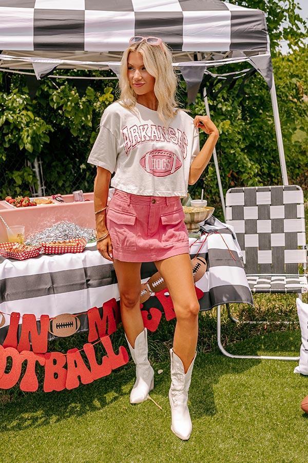 Arkansas Football Graphic Crop Tee Product Image