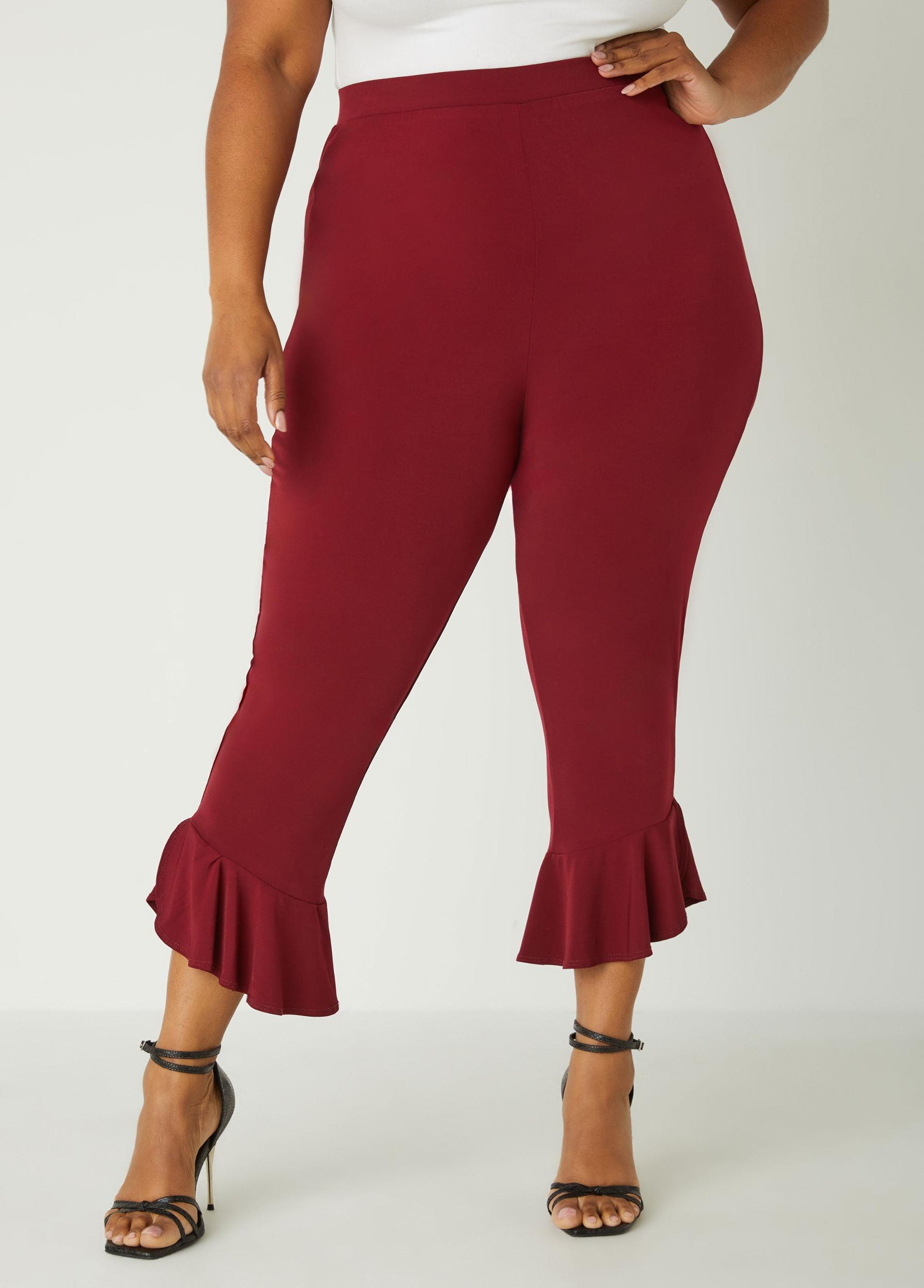 Ruffle Trimmed High Waist Leggings Product Image