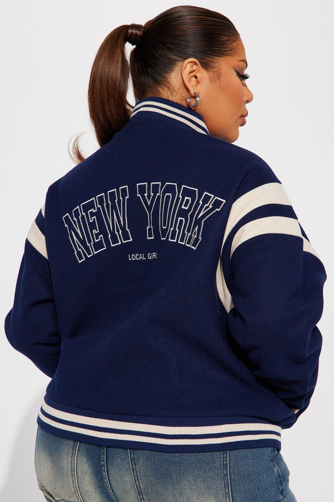 Manhattan Babe Varsity Jacket - Navy Product Image