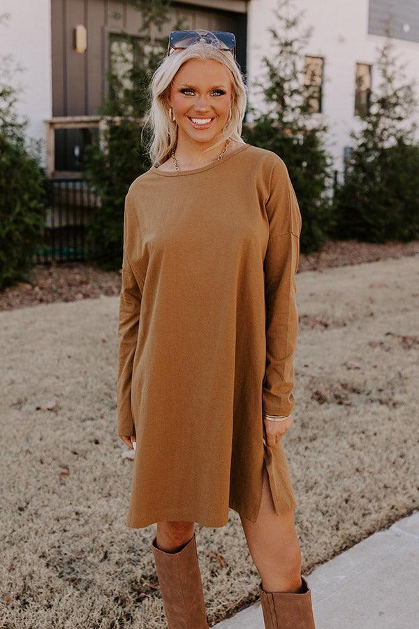 Always There For You T-Shirt Dress In Camel Product Image