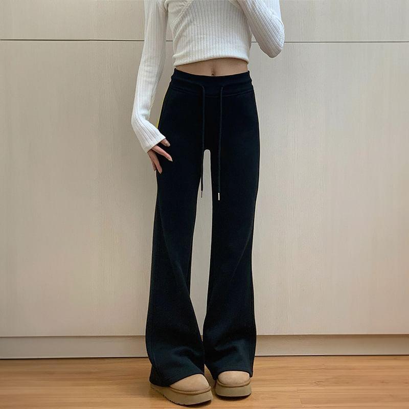High Rise Plain Flared Sweatpants Product Image