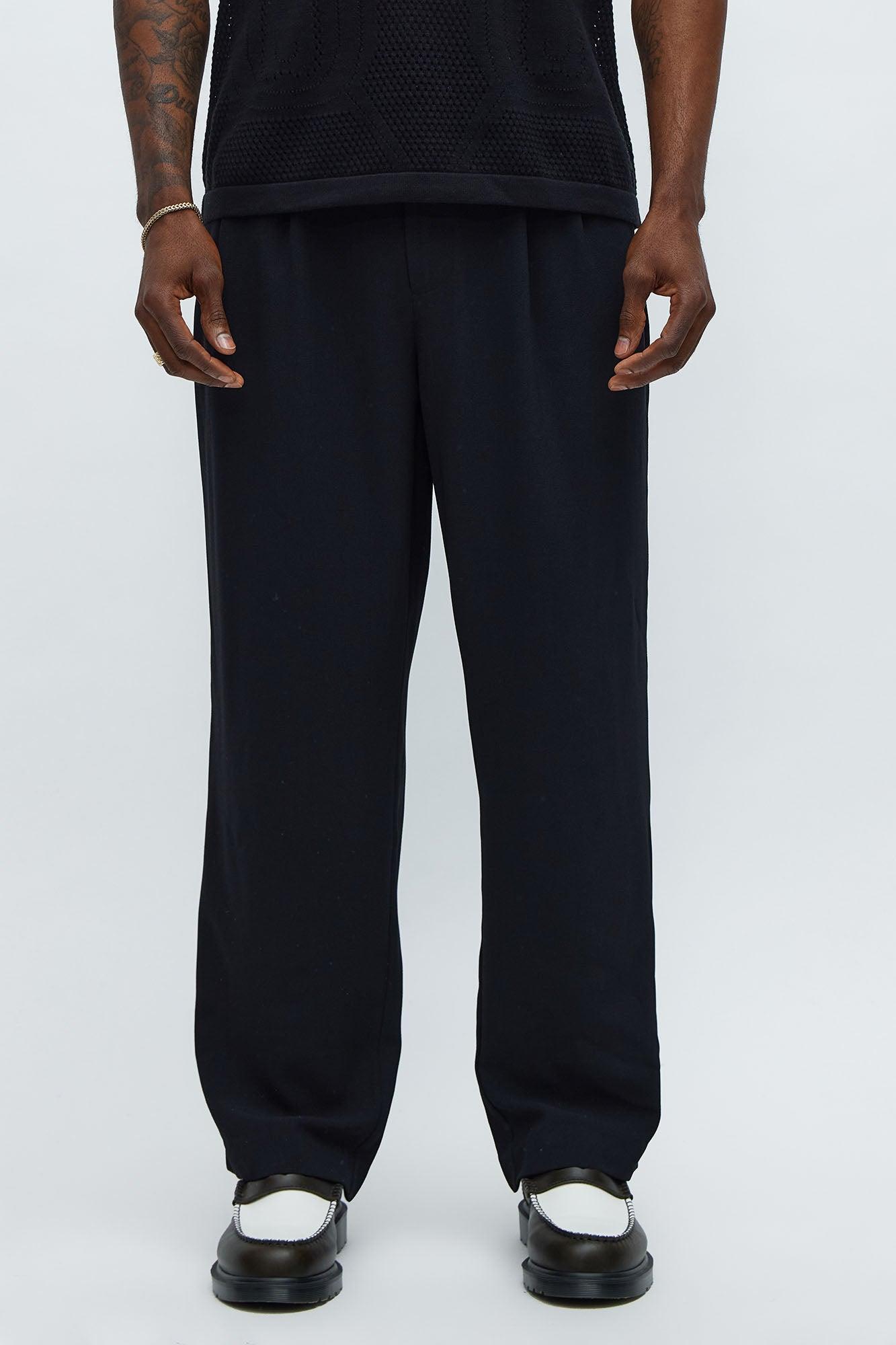 Golden Hour Straight Double Pleated Trouser - Black Male Product Image