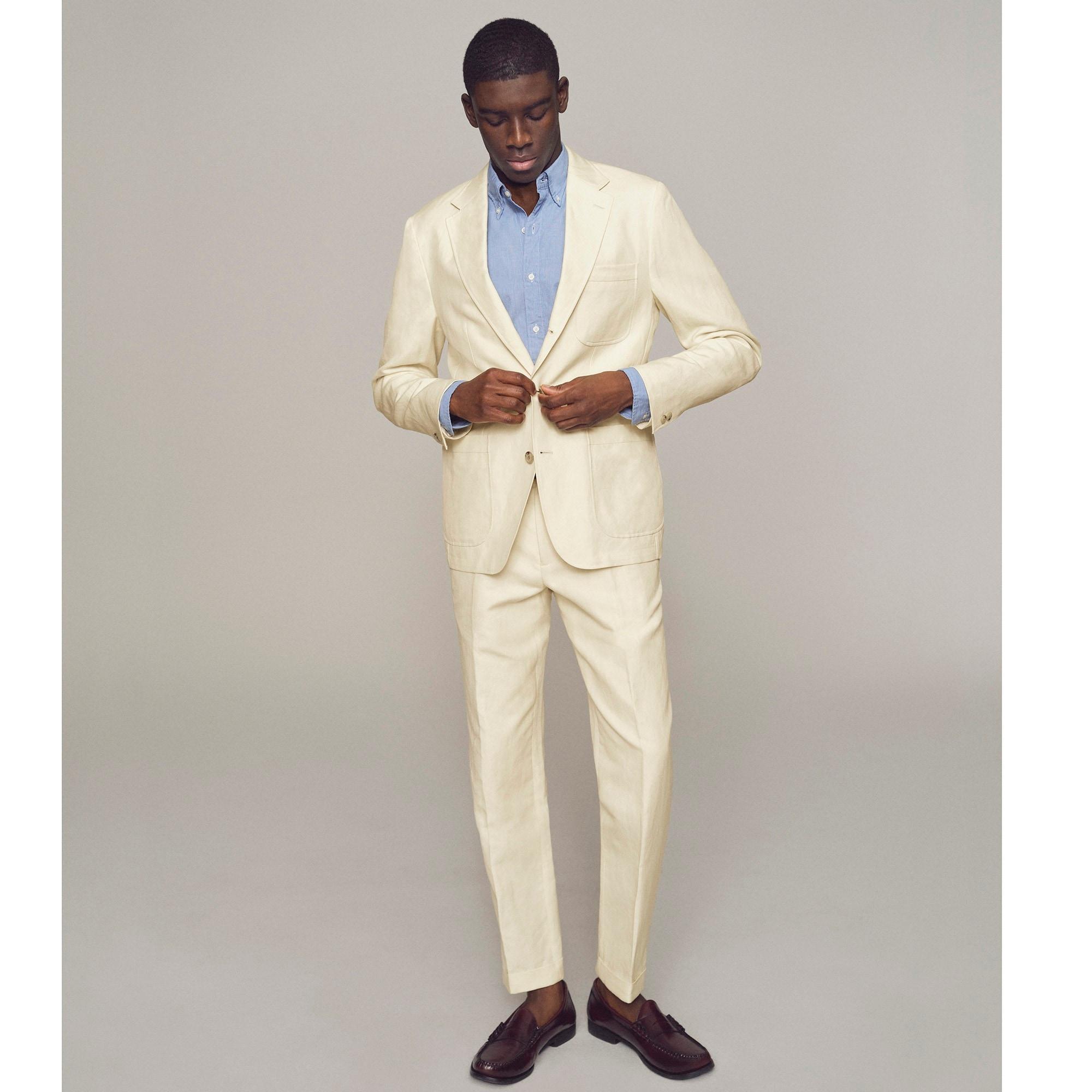 Crosby Classic-fit suit jacket in Italian linen-cotton blend Product Image