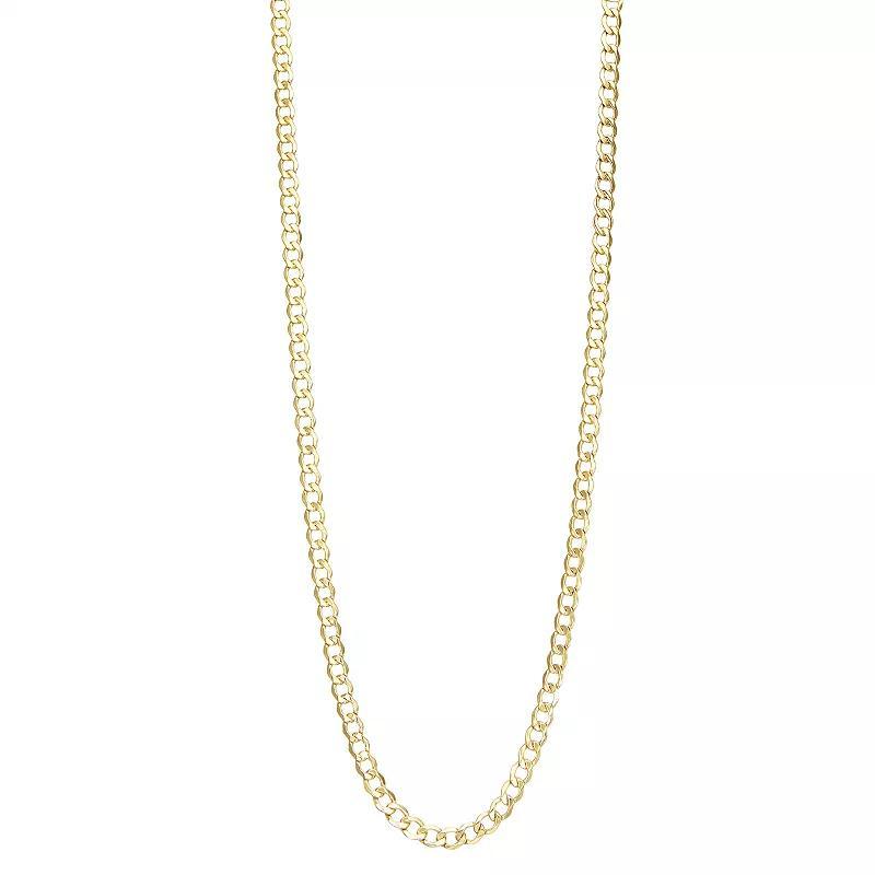 Jordan Blue Mens 10k Gold 4.4 mm Curb Chain Necklace Product Image
