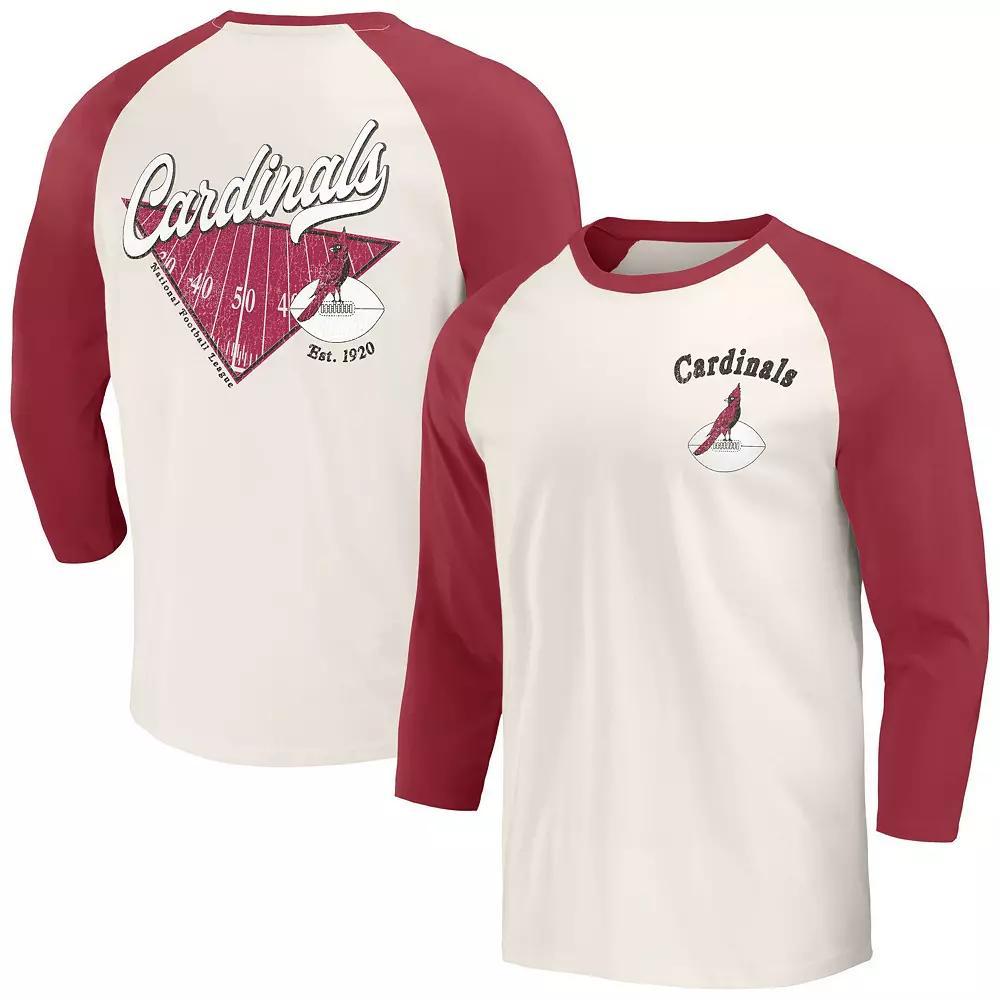 Mens Darius Rucker Collection by Fanatics Cardinal/White Arizona Cardinals Raglan 3/4 Sleeve T-Shirt Product Image