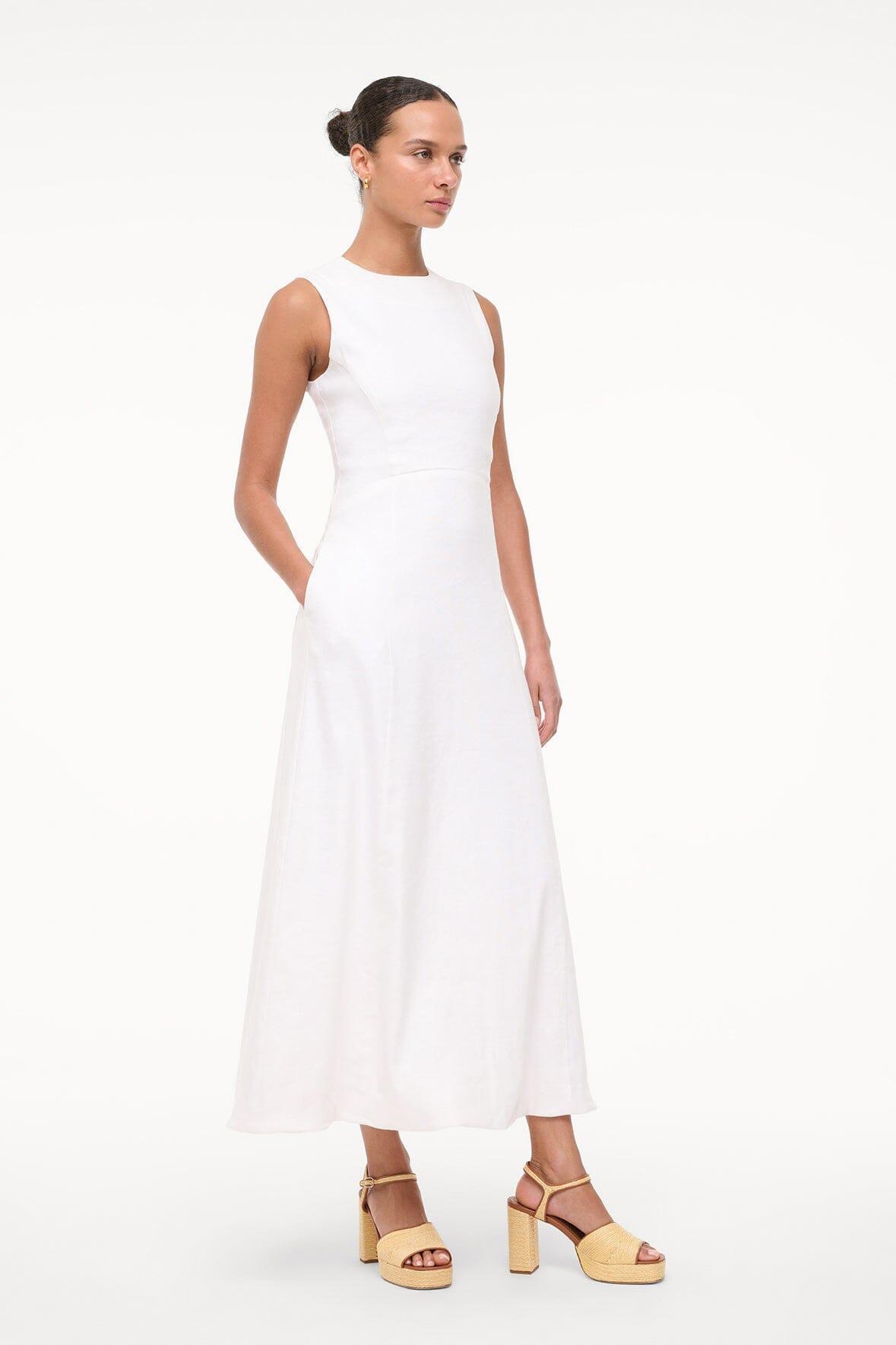 MARTINE LINEN DRESS | WHITE Product Image
