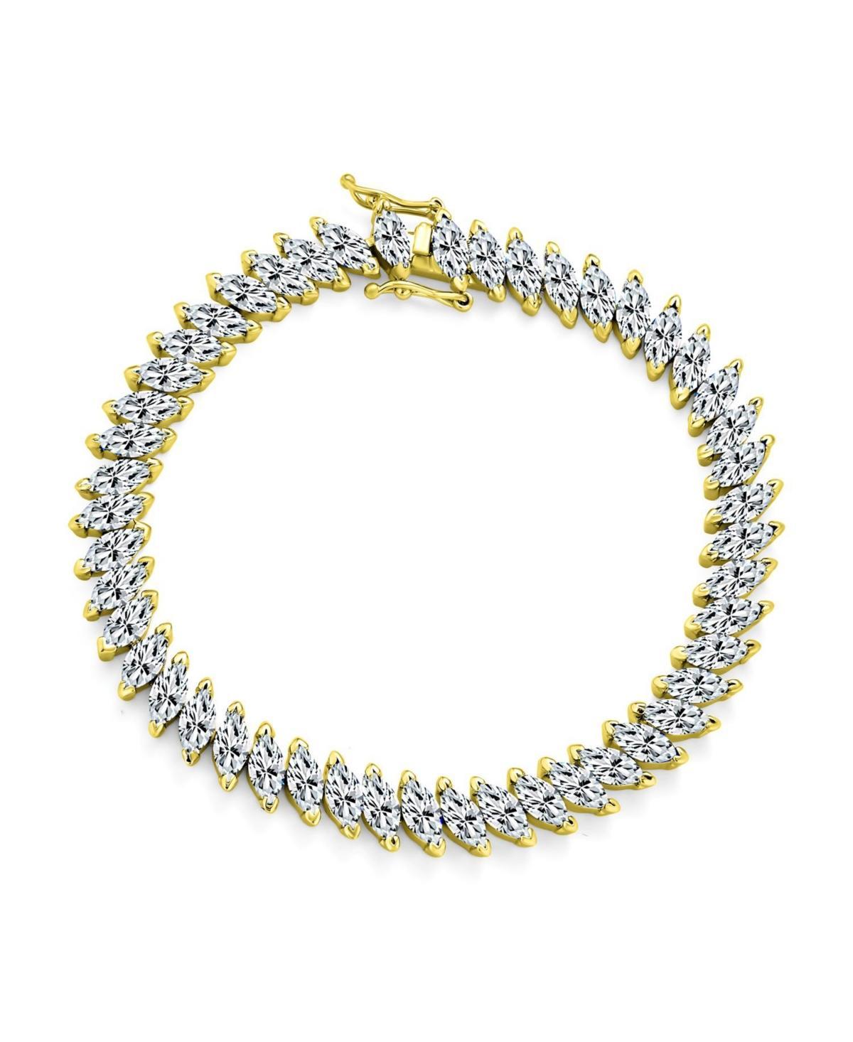 Bling Jewelry Cubic Zirconia Marquise Shape Cz 25 Ctw Alternating Black White Clear Blue Tennis Bracelet For Women 7.5 Inch Product Image