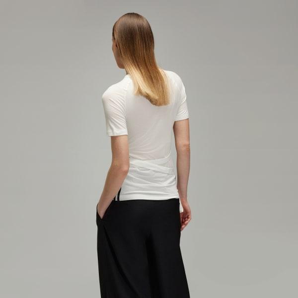 adidas Y-3 Tencel Short Sleeve Tee Core White XS Womens Product Image