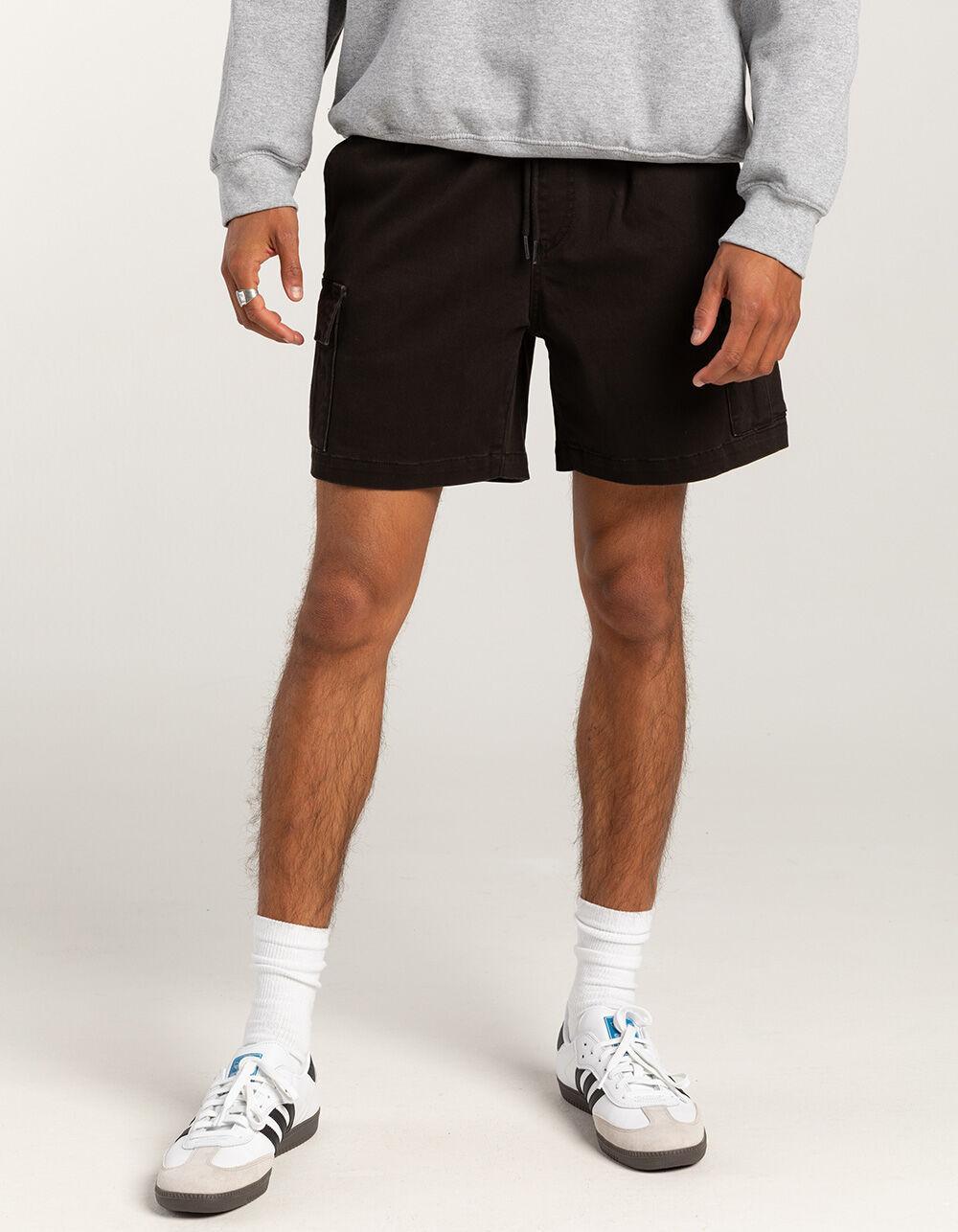 RSQ Mens Cargo Twill Pull On Shorts - BLACK Product Image