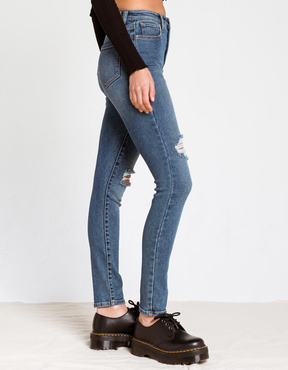 RSQ Curvy Womens High Rise Skinny Jeans - MEDIUM WASH Product Image