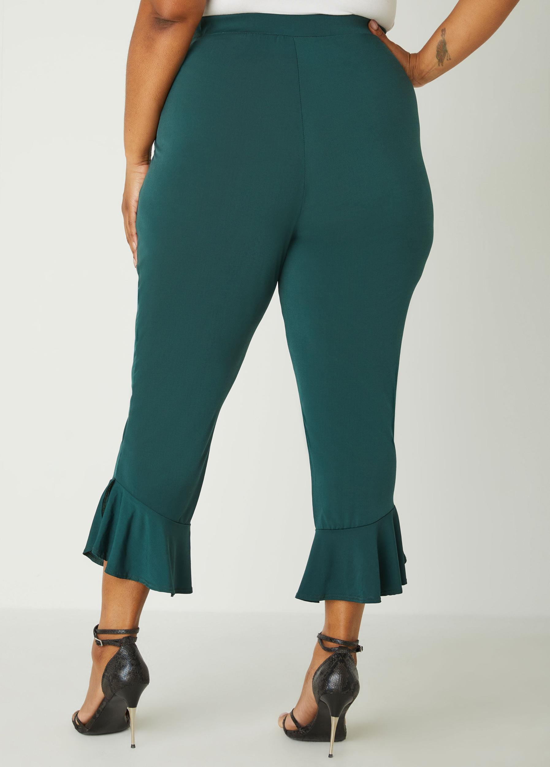Ruffle Trimmed High Waist Leggings Product Image