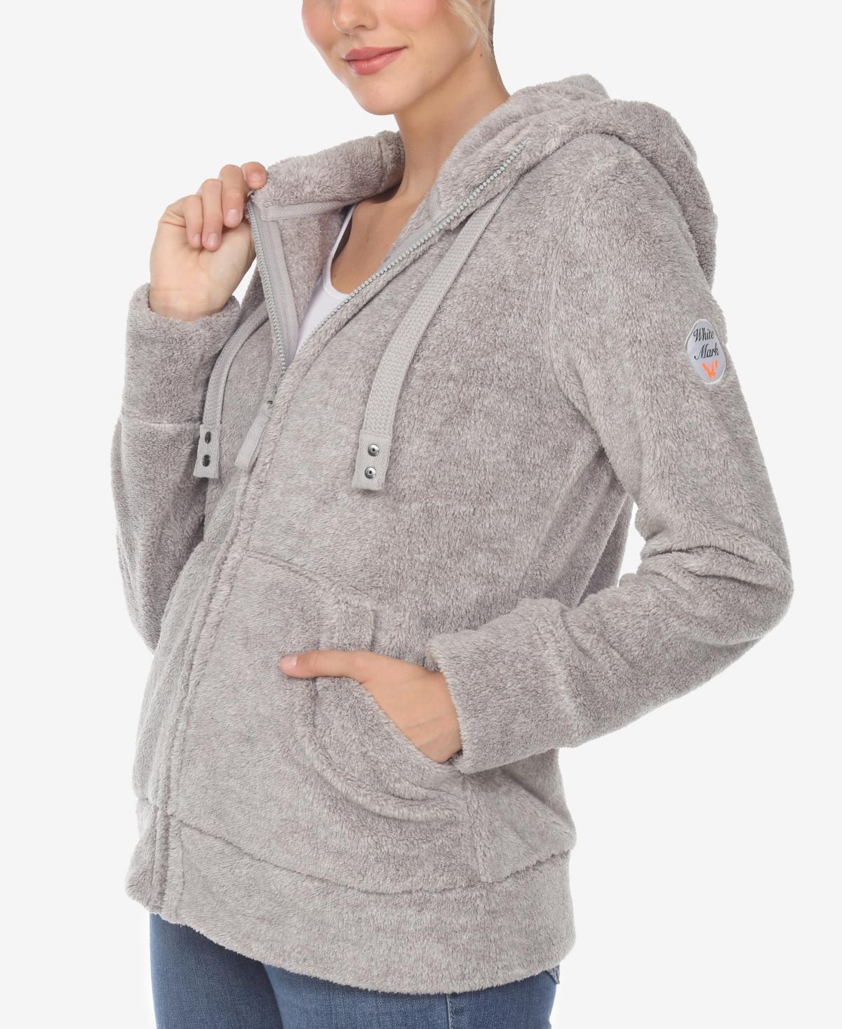 White Mark Womens Hooded Sherpa Jacket Product Image
