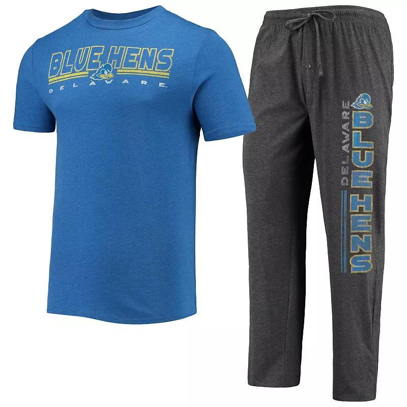 Men's Concepts Sport Heathered Charcoal/Royal Delaware Fightin' Blue Hens Meter T-Shirt & Pants Sleep Set, Size: Small Product Image