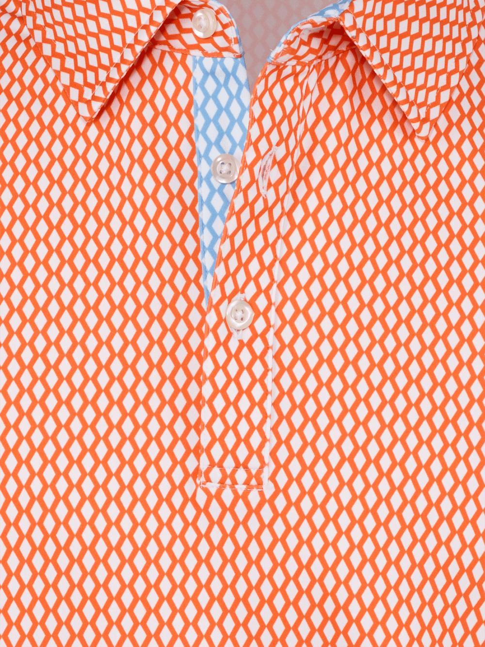 Performance Blend Three Button Polo - Orange Product Image