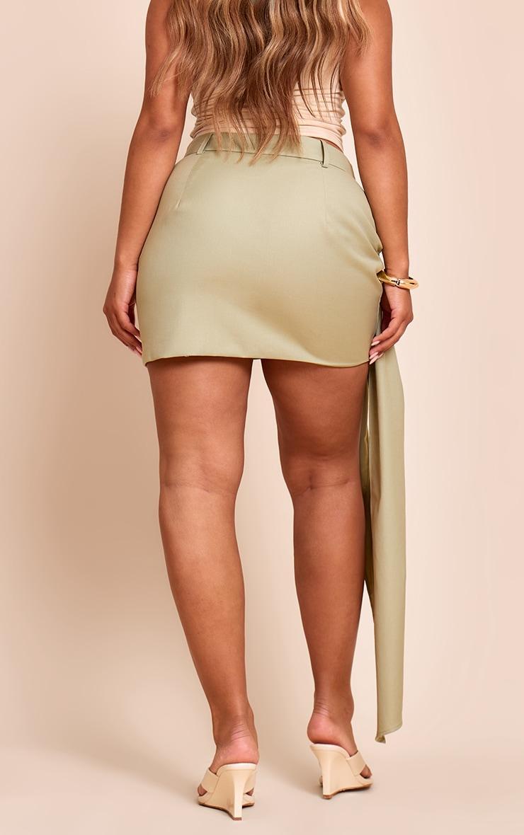 Shape Pale Lime Tailored Drape Side Mini Skirt Product Image