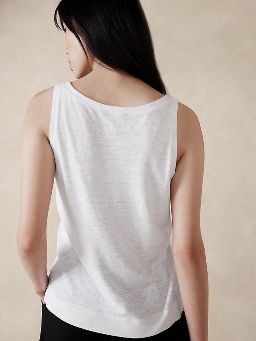 Linen-Blend Scoop-Neck Tank Product Image