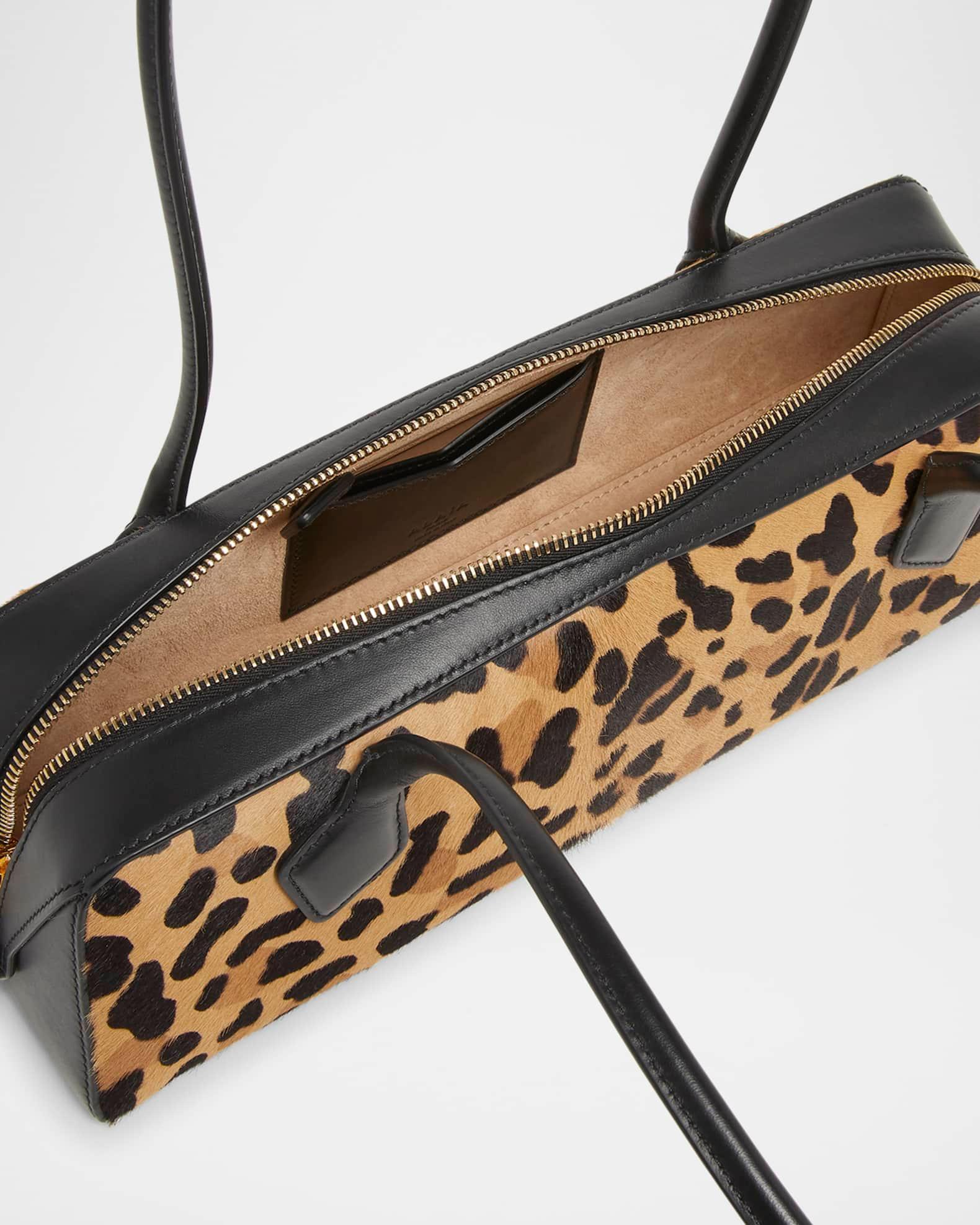 Le Teckel Medium Shoulder Bag in Leopard Calf Hair Product Image