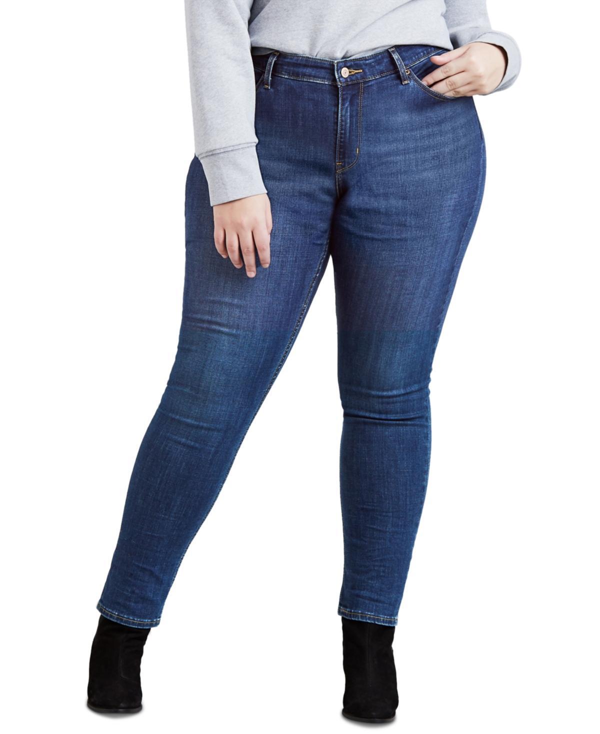 Plus Size Levis 711 Skinny Jeans, Womens Blackened Grey Product Image