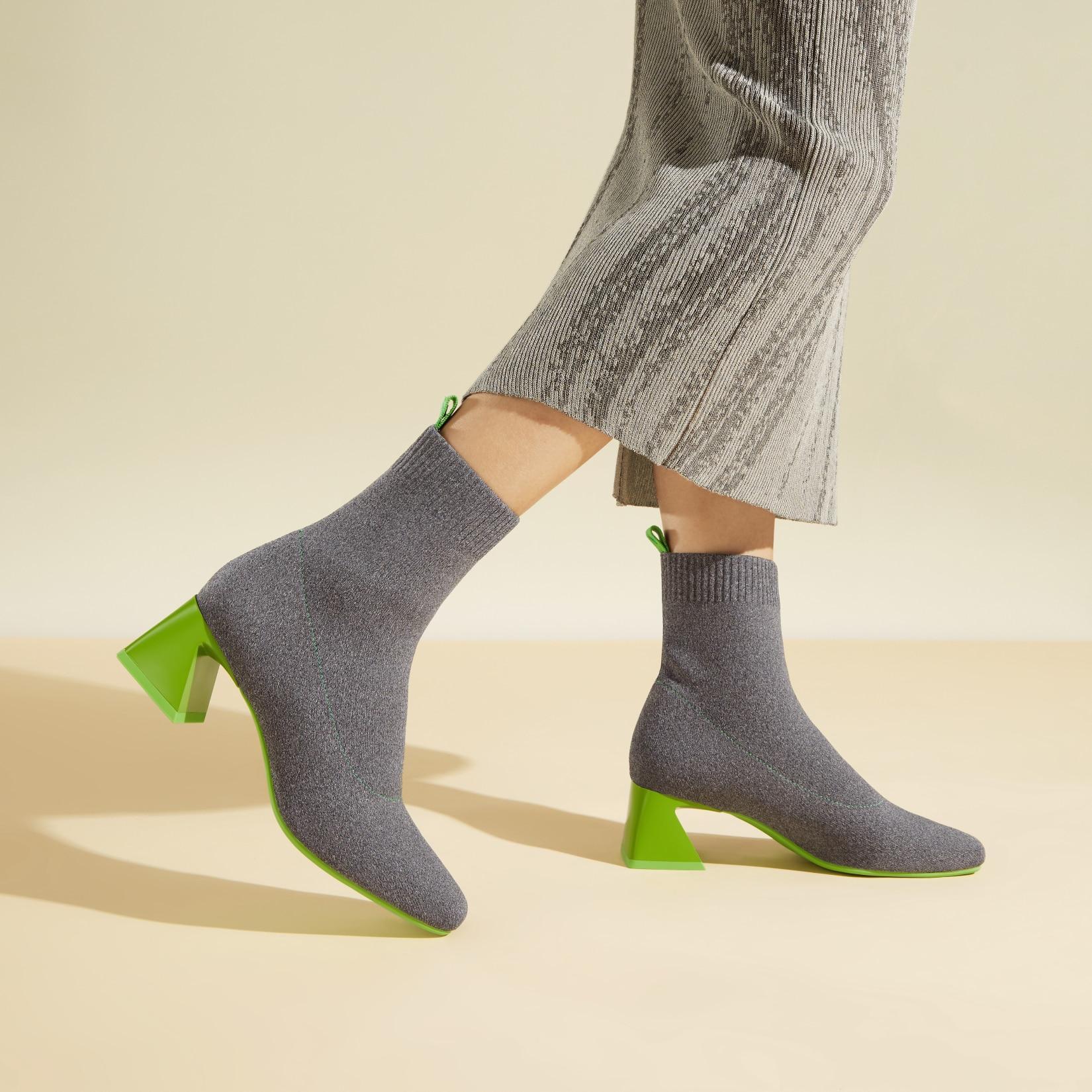 Square-Toe Water-Repellent Heeled Boots (Rafaella) Product Image