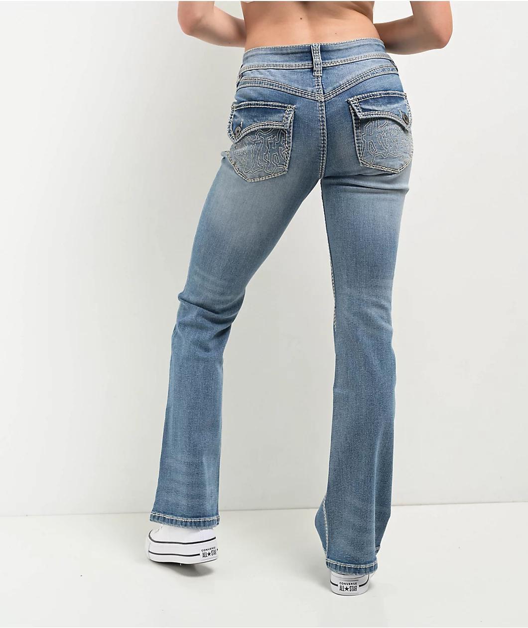Ninth Hall Alyssia Sapphire Flare Denim Jeans Product Image