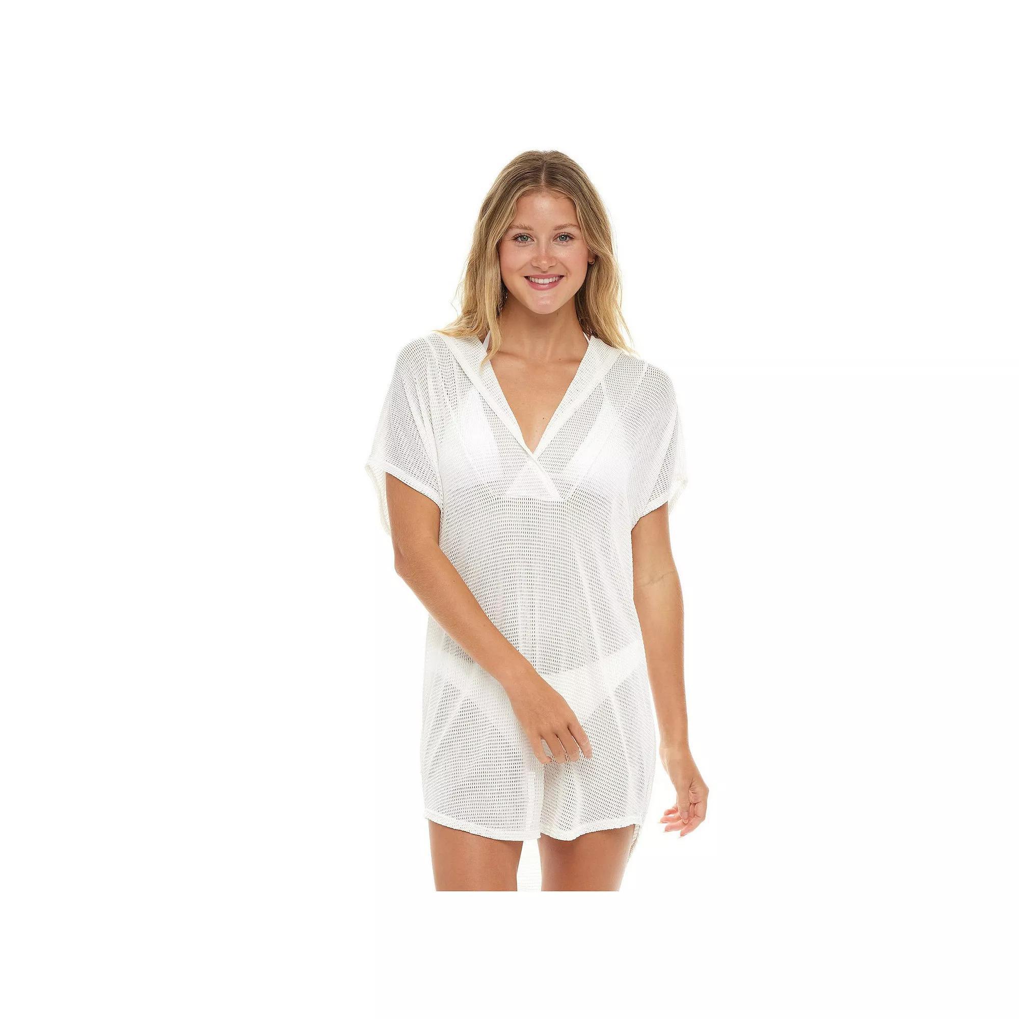 Women's Jordan Taylor Hooded Mesh Swim Cover-Up Hoodie, Size: Small, White Product Image