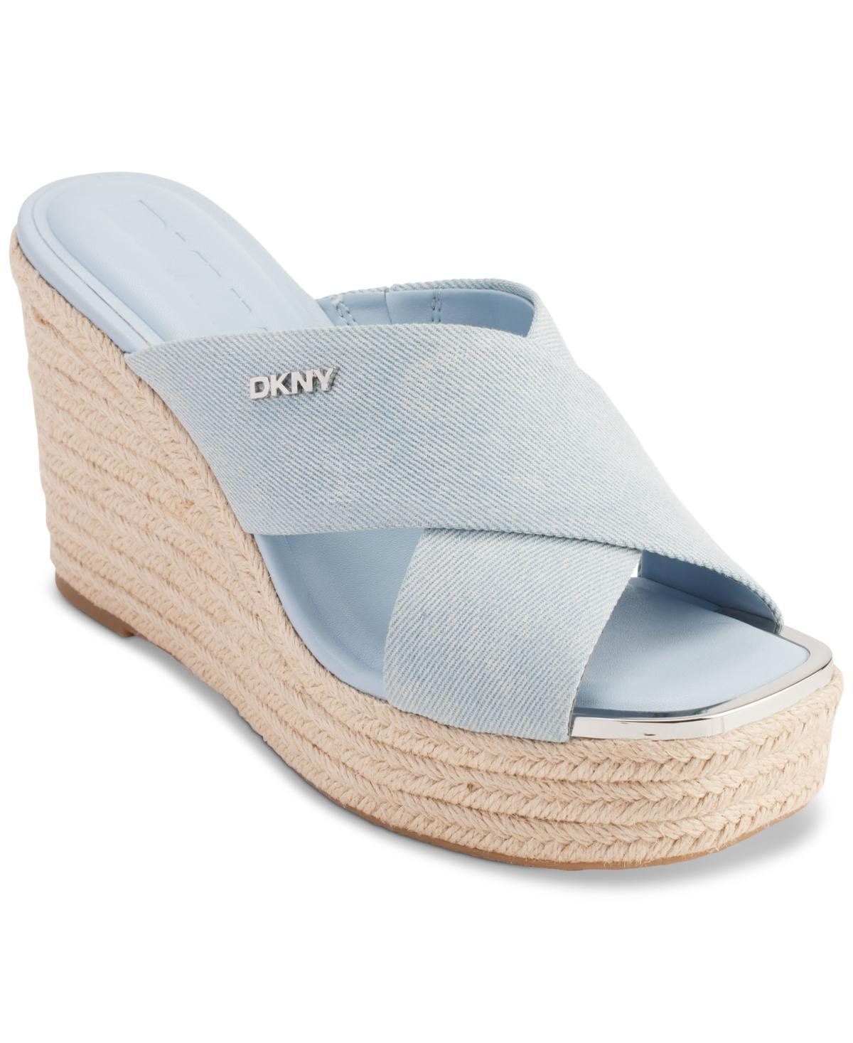 Dkny Womens Maryn Crossband Espadrille Platform Wedge Sandals Product Image