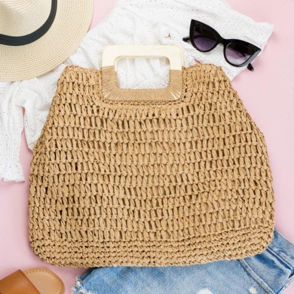 Oversized Straw Tote Product Image
