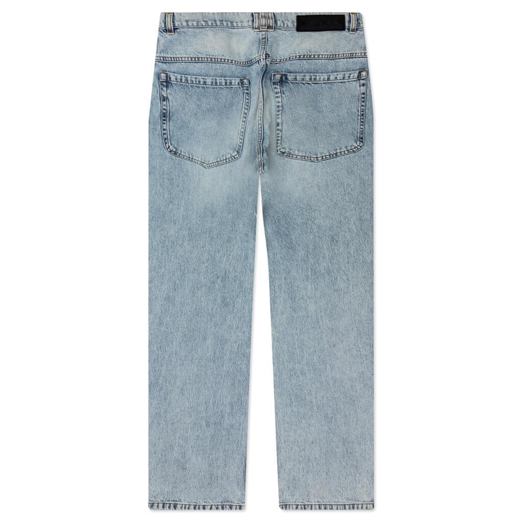 Loose Vintage Wash Denim Pants - Bleu Jean Clair Male Product Image
