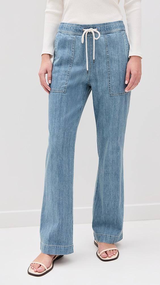 James Perse Wide Leg Pull On Denim Pants | Shopbop Product Image