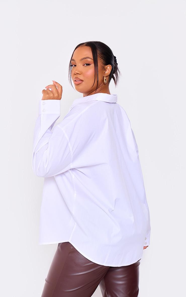 Plus White Oversized Shirt Product Image