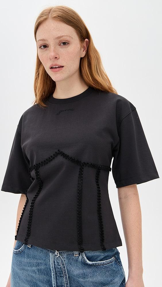 GANNI Heavy Cotton Tie Back Waisted T-shirt | Shopbop Product Image