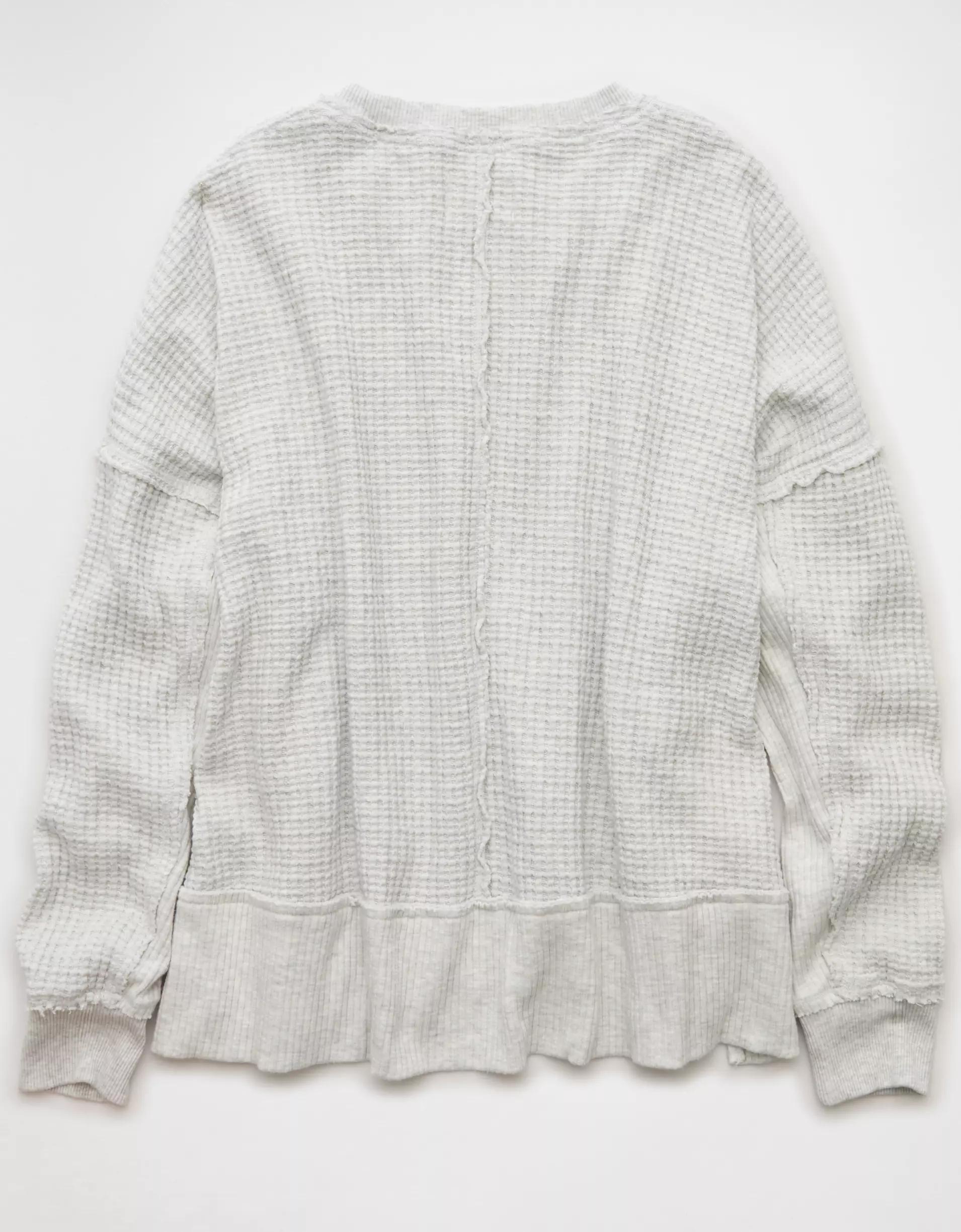 AE Big Hug Crew Neck Waffle Sweatshirt Product Image