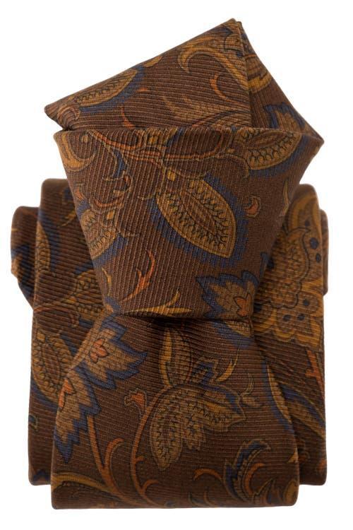 Elizabetta Calvino - Printed Silk Tie for Men in Black at Nordstrom Product Image