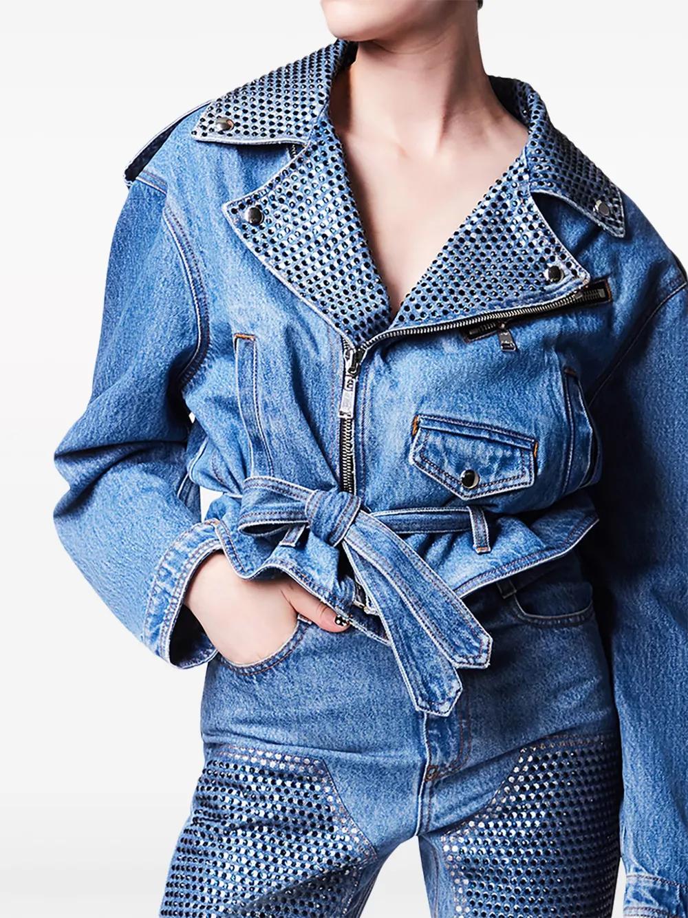 crystal-embellished denim jacket Product Image