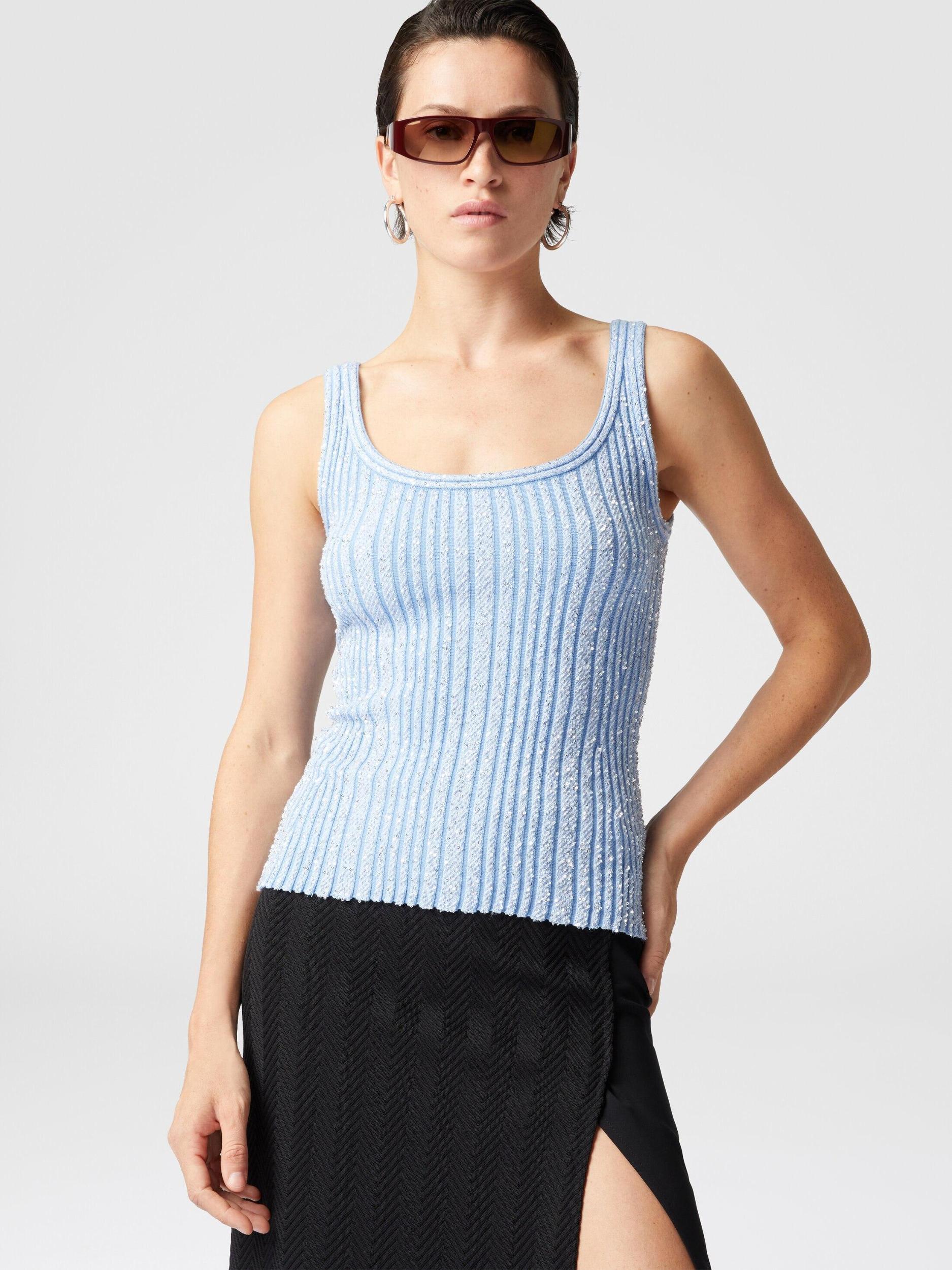 Ribbed tank top with sequins Product Image