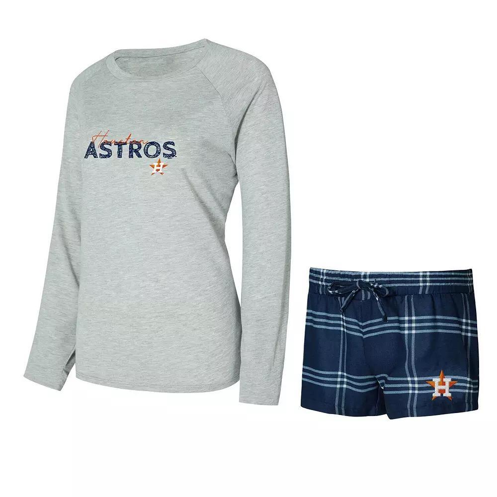 Women's Concepts Sport Houston Astros Petition Long Sleeve Top and Short Set, Size: XL, Blue Product Image
