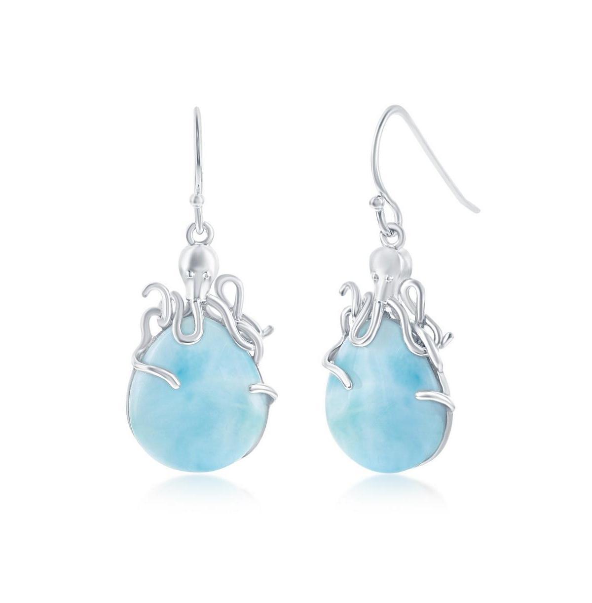 Nautica Rocks Gold Over Silver Larimar Octopus Earrings, Women's, Gold Tone Product Image