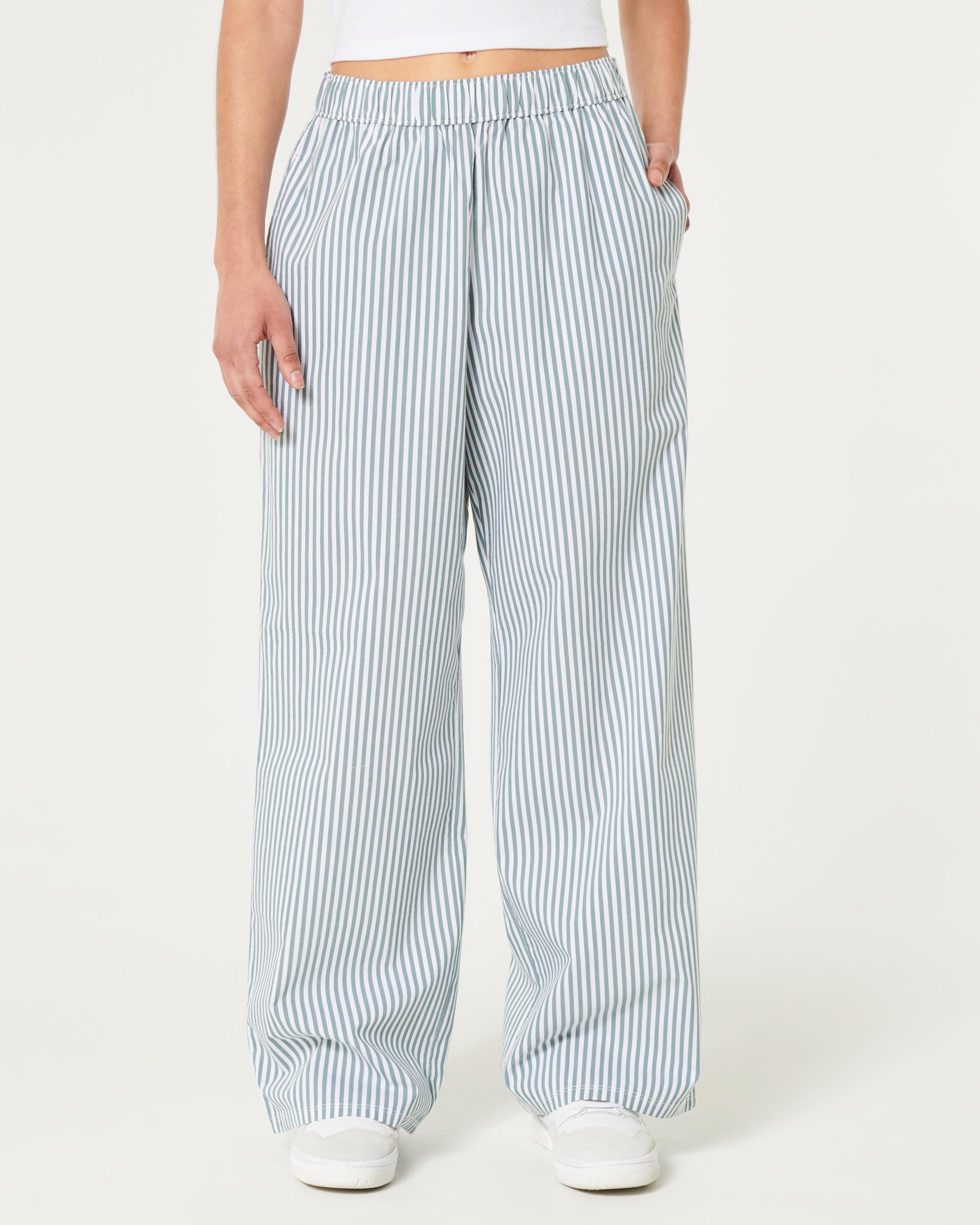 Poplin Wide-Leg Sleep Pants Product Image