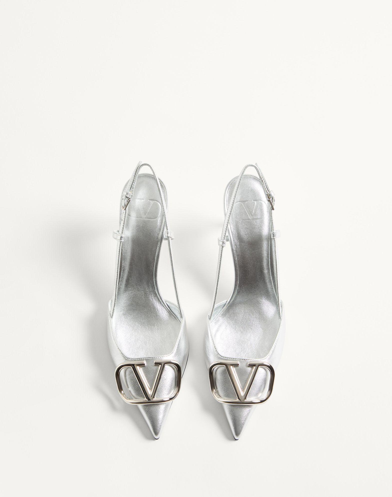 Vlogo Signature Slingback Pump In Laminated Nappa Leather 80Mm Product Image