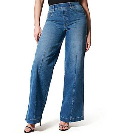 Womens Seamed-Front Wide-Leg Jeans Product Image