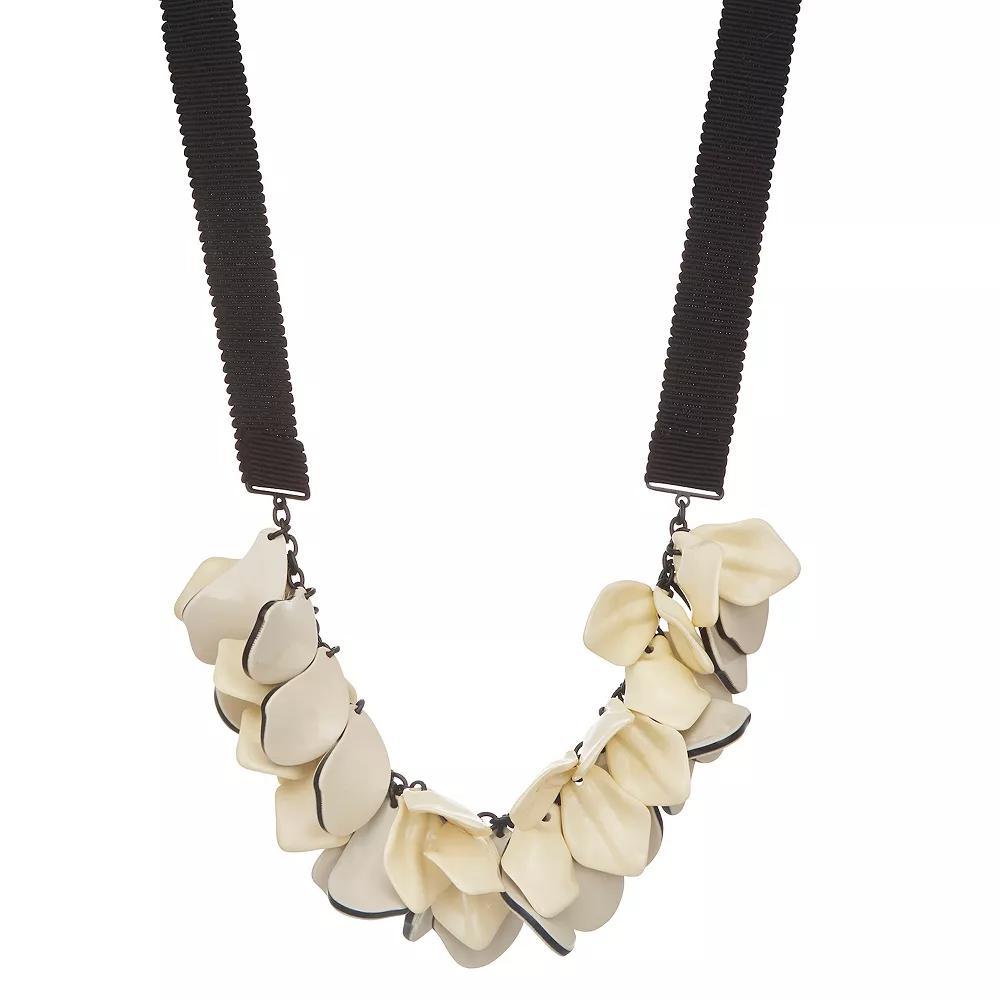 Simply Vera Vera Wang 17 in. Large Flower Frontal Necklace, Women's, White Product Image