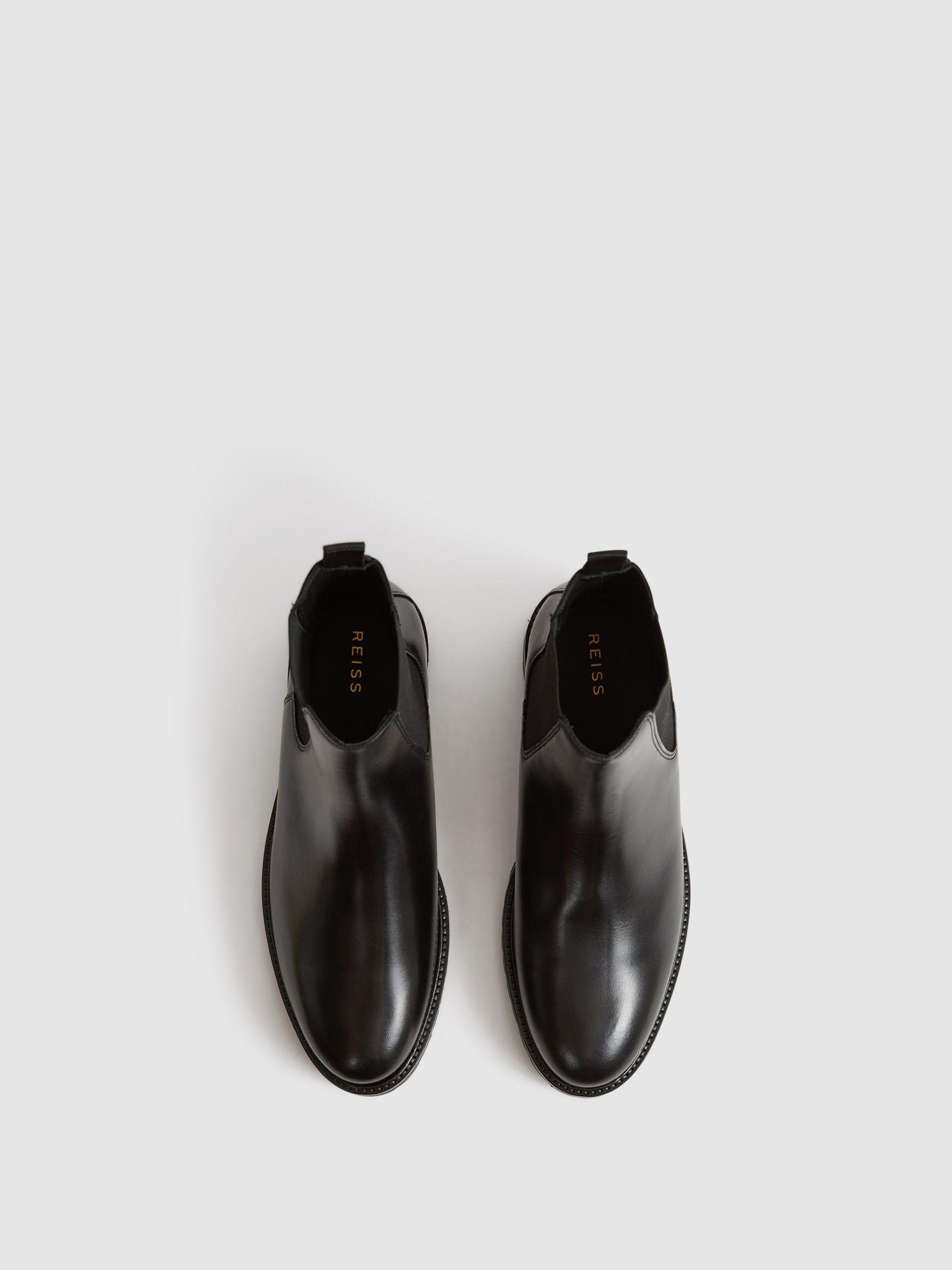 Leather Chelsea Boots in Black Product Image