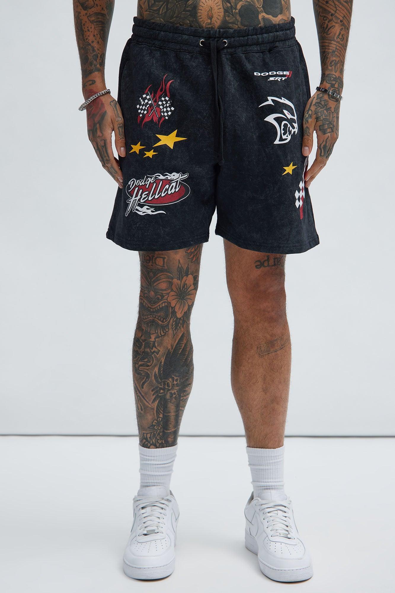 Dodge Hellcat Vintage Wash Shorts - Black Product Image