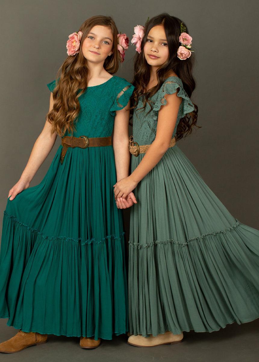 Macy Dress in Teal Girls Product Image