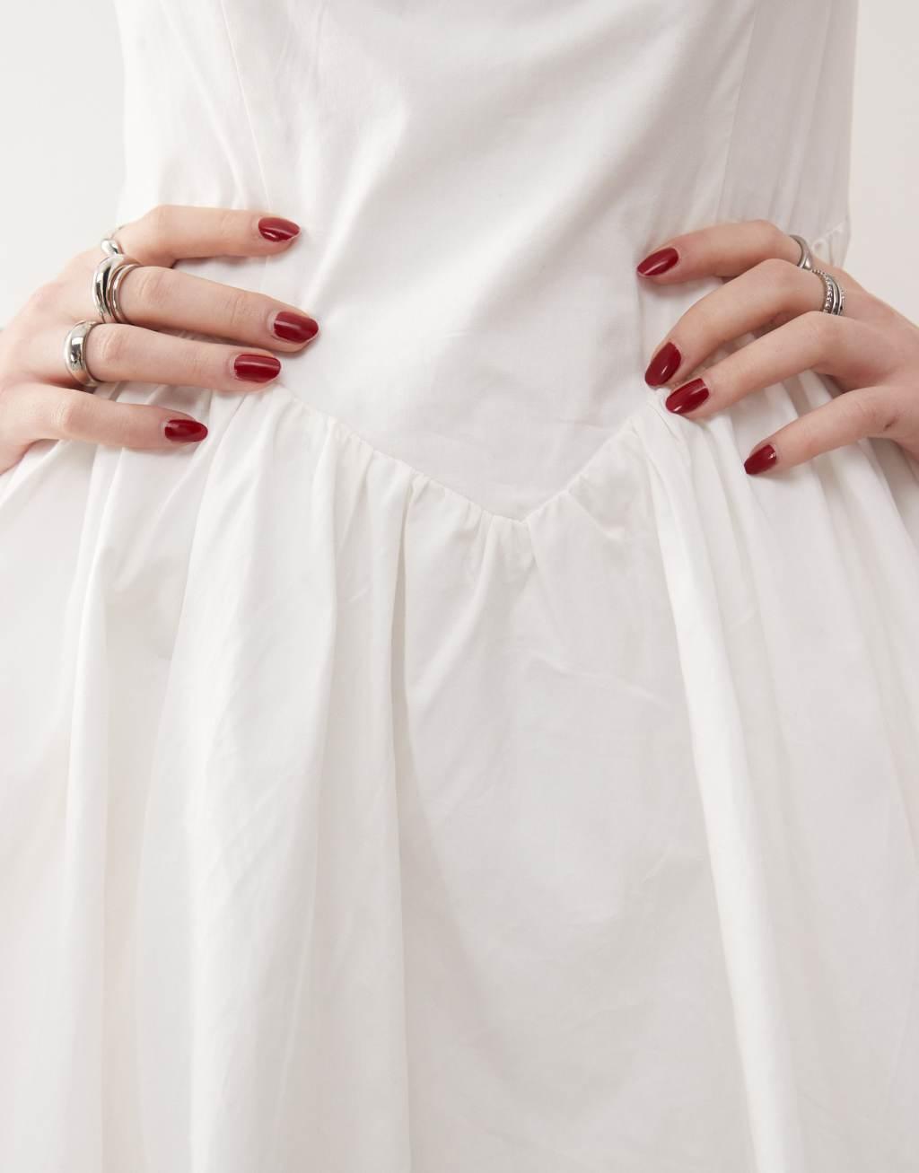 Princess Polly square neck corset detail skater mini dress in white Product Image
