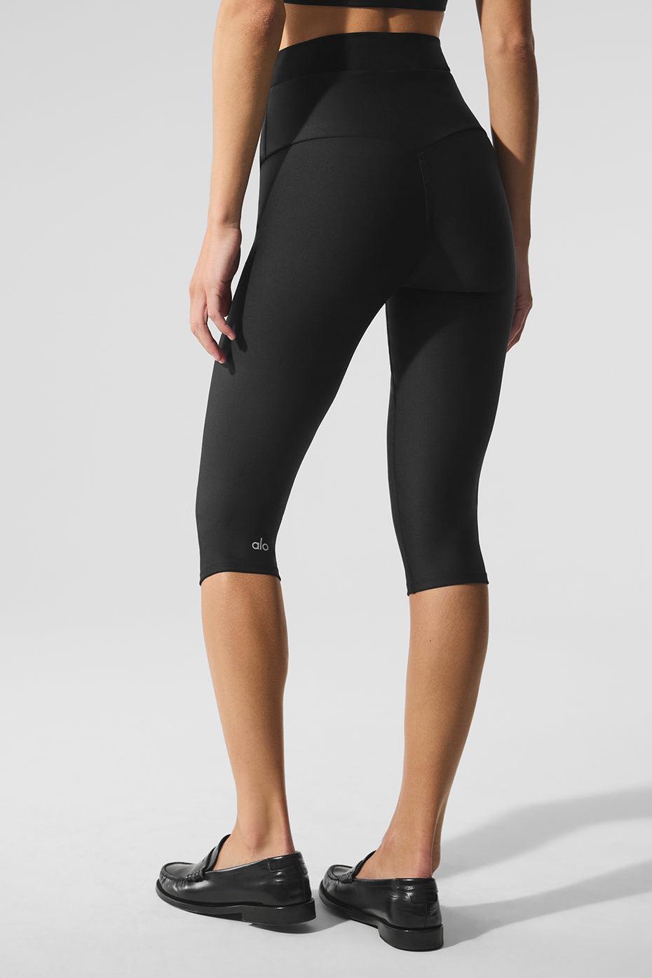 Airlift Mesh High-Waist Divine Capri - Black Product Image