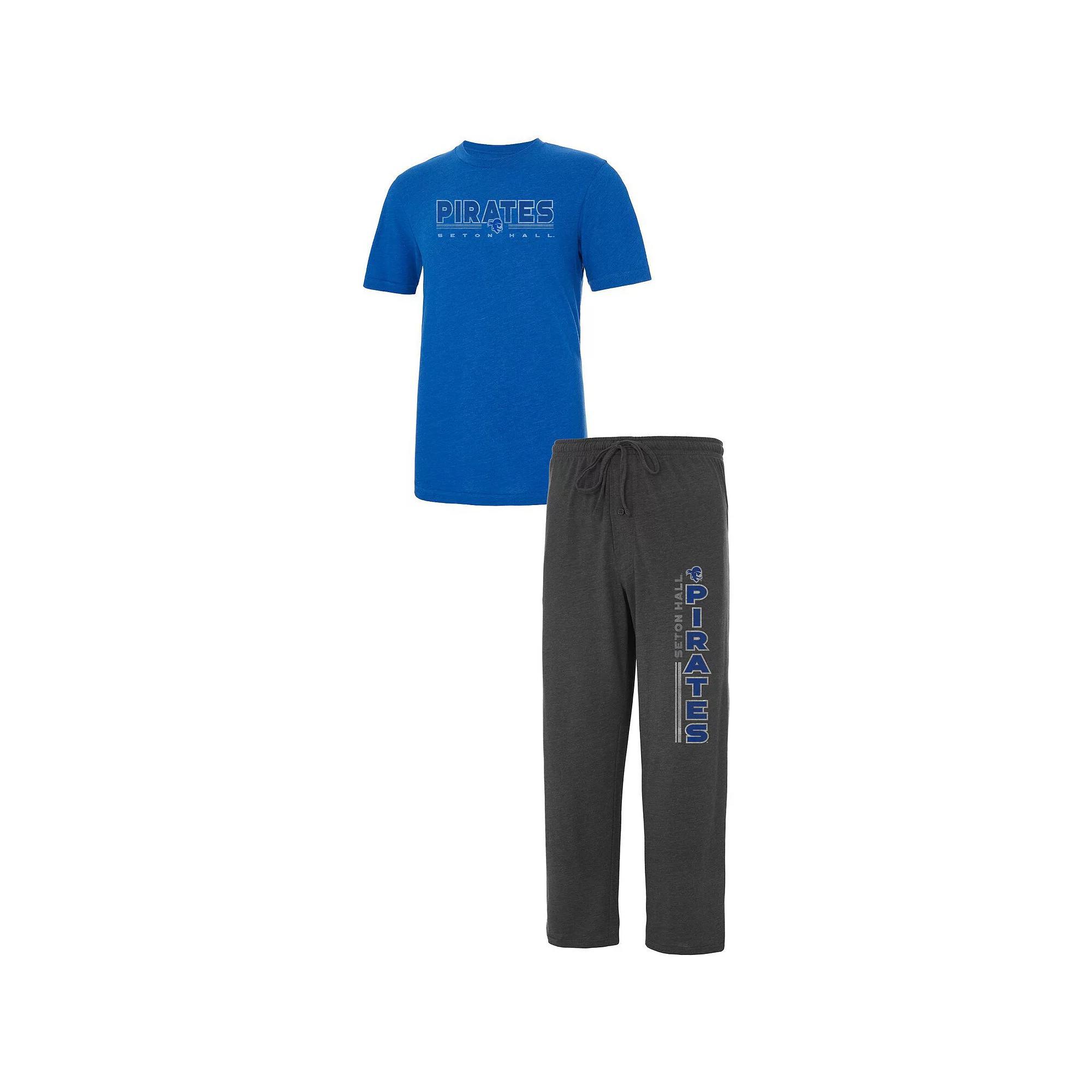 Men's Concepts Sport Heathered Charcoal/Crimson Harvard Crimson Meter T-Shirt & Pants Sleep Set, Size: XL, Har Charco Product Image