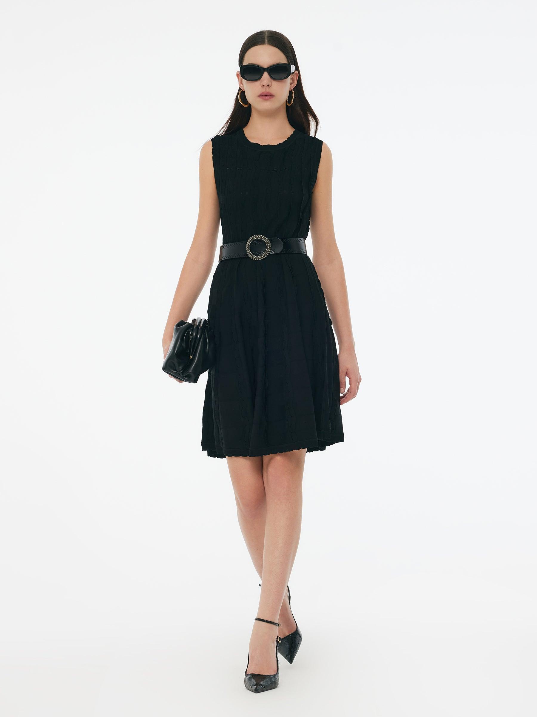 Stretch Jacquard Women Knit Mini Dress Product Image