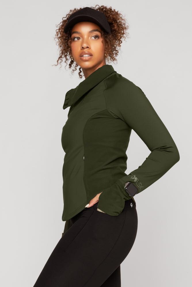 Chasing Pavements Mockneck Pullover - Grasshopper Product Image